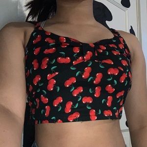 Cherry cropped tank top